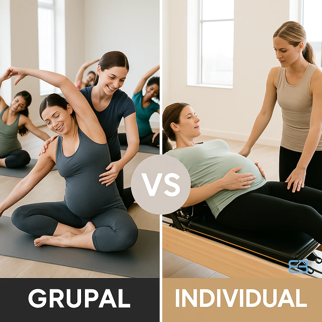 Comparación entre clases grupales e individuales en Pilates durante el embarazo